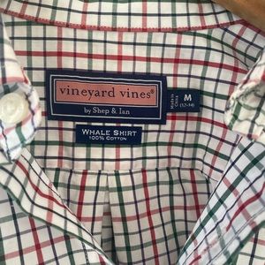 Long Sleeve Dress Shirt - Blue/Green/Red striping. Vineyard Vines - Medium
